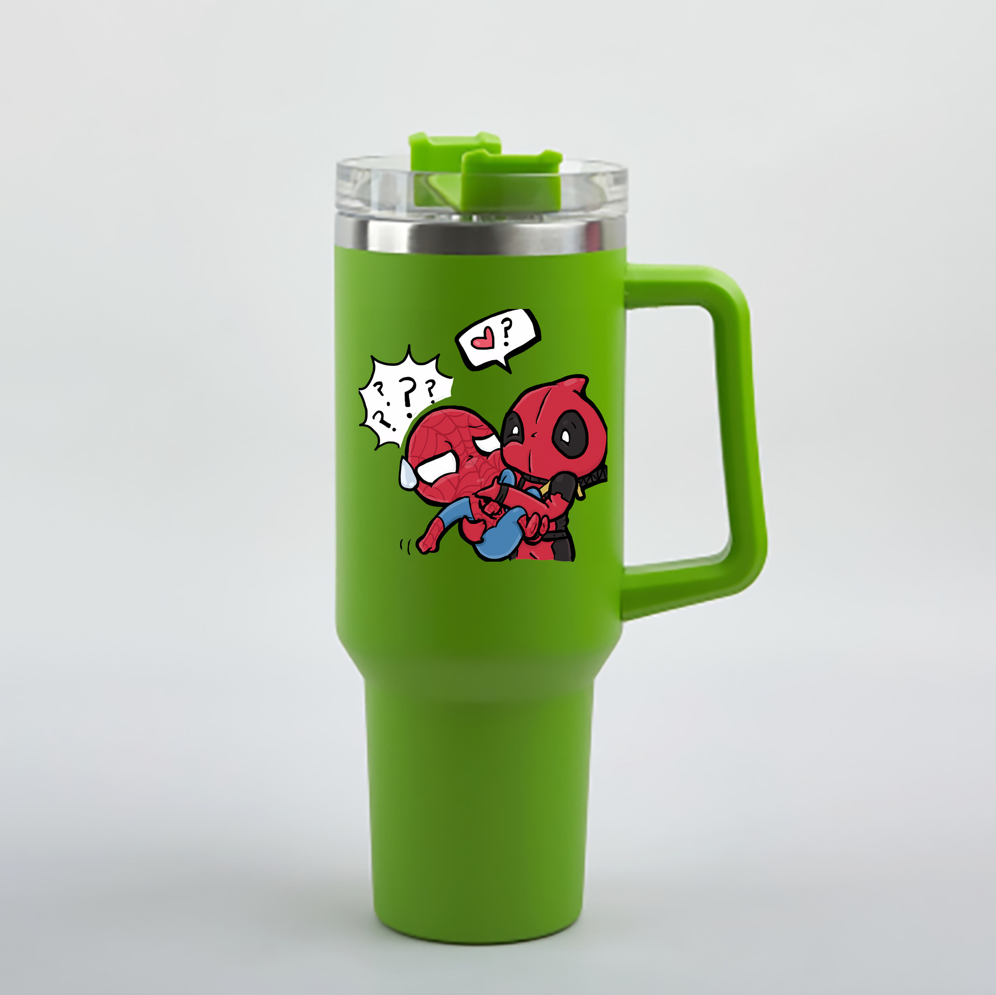 （画像用） Deadpool デッドプール 1200mL車用タンブラー - クリスタルステッカー（プラスチックストロー付き）